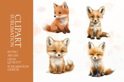Cute fox clipart sublimation png Product Image 1