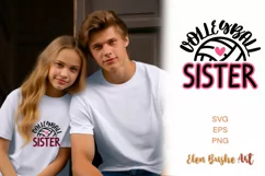 Volleyball sister svg, SVG files for cricut, laser cut files Product Image 1