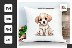 Cute Puppy Dog SVG, Pet Clipart png Product Image 1