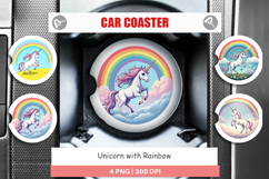 Car Coaster Rainbow Unicorn Product Image 1