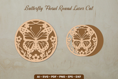 Butterfly Floral Round Laser Cut Product Image 2