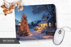 Magical Christmas Evening Scene Mouse Pad PNG Design Product Image 1