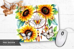 Sunflower Serenity Mouse Pad PNG Design Product Image 1