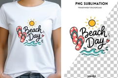 Beach Day PNG | Summer Vacation Design | Flip Flops Clipart Product Image 1