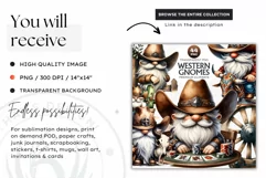 Western clipart, Cowboy Gnome clipart, gnome sublimation Product Image 2