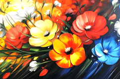 Vibrant Colorful Floral Painting Background Art Print Product Image 1