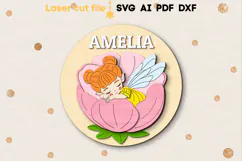 Baby Name Sign Fairy SVG laser cut file for Glowforge Product Image 1