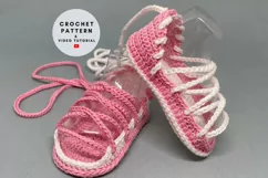 Baby summer sandals 0-3 months gladiator crochet pattern Product Image 1