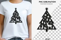 Christmas tree silhouette png design for T-shirts Product Image 1