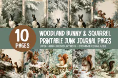 Woodland Bunny Squirrel Junk Journal Pages Product Image 1