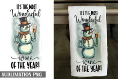 Winey Snowman Kitchen Towel Sublimation| Kitchen Dish Towel Product Image 6