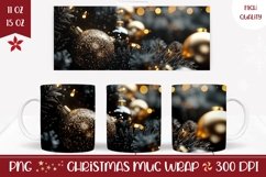 Glitter Christmas Mug Sublimation, Christmas Coffee Mug PNG Product Image 1