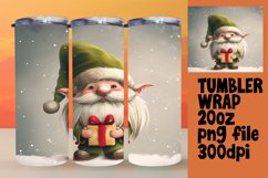 Christmas Gnome Watercolor Tumbler Wrap 20oz Sublimation Product Image 1