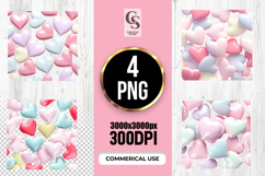 Pastel Candy Heart Background Illustration Clipart Sublimati Product Image 1