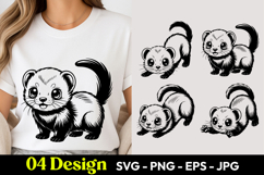 Cute Ferret Cartoon SVG PNG Product Image 1