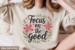 Focus on the good PNG, Vintage Flowers Sublimation PNG Product Image 2