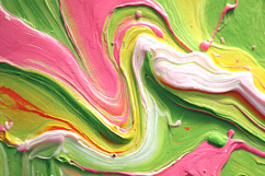 Bright Pink and Green Fluid Paint Swirl Background Product Image 1