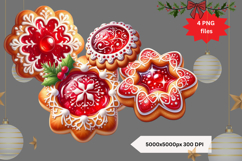 3D Christmas cookies PNG festive clipart Product Image 1