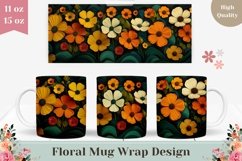 Flowers Mug Wrap Sublimation, Summer Mug Template Product Image 1