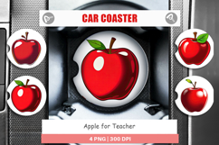 Car Coaster Teacher Apple Clipart Product Image 1