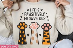 Life is pawsitively meowvelous PNG, Funny Cat Lover Sublimat Product Image 2