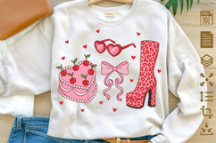 Coquette Valentine Sublimation PNG - Retro Heart Cake &amp; Leop Product Image 1