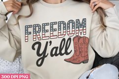 Freedom Y&#039;all PNG, Western 4th Of July Sublimation PNG Product Image 2