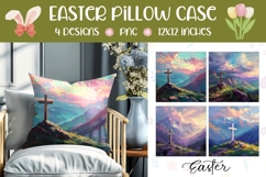 Christian Pillow Template, Easter Cross Pillowcase Design Product Image 1