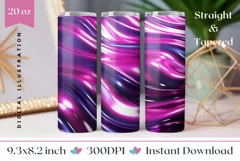 Purple Tumbler Sublimation Design, Holographic Tumbler Wrap Product Image 1