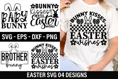 Easter SVG Design - Bunny Kisses and Easter Wishes Product Image 1