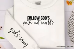 Follow god's path not world's Sleeve SVG PNG Product Image 1