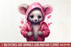 Valentines Day Animals Clipart, Valentines Couple Product Image 1