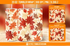 Autumn Flower Tumbler Wrap Designs, Sublimation Wrap Product Image 1