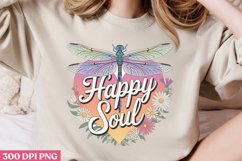 Happy soul PNG, Retro Dragonfly Sublimation PNG Product Image 2