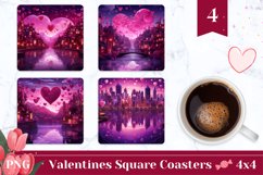 Valentines Square Coasters, Love Hearts Coaster Designs Product Image 1