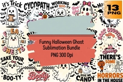 Funny Halloween Ghost PNG Bundle 13 Product Image 1