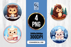 Cute Animal Candle Illustration Clipart Sublimation PNG Product Image 1