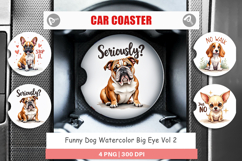 Funny Dog Big Eye Car Coaster Product Image 1