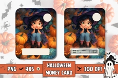 Cute Halloween Little Witch Gift Card Template Product Image 1
