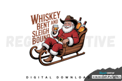Funny cowboy Santa Claus, Christmas Sublimation PNG Product Image 1