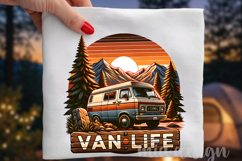 Van Life PNG, Retro Camper Van Mountain Sublimation Design Product Image 1