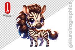 Cute Zebra Clipart - PNG File Product Image 1