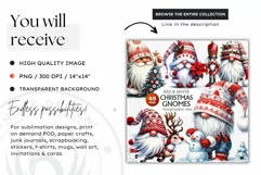 Christmas clipart, Gnome clipart,highland cow,Winter clipart Product Image 3