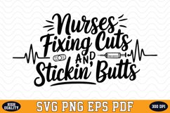 Nurses Fixing Cuts and Stickin&#039; Butts SVG Design Product Image 1