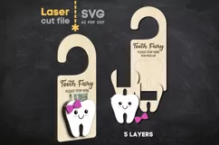 Tooth Fairy Door Hanger SVG Laser cut file for Glowforge Product Image 2