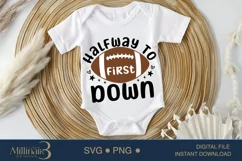Half Way To One Football Design Svg,My Uncle Baby Bodysuit T Product Image 1