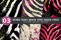 Grunge Zebra Animal Print Digital Paper Product Image 1
