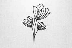 Minimal Line Art Flower Trio Embroidery Design Product Image 1