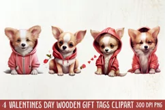 Cute Valentine Dog Clipart, Valentines Day Dog Clipart Product Image 1