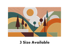 Geometric Landscape Scene Embroidery Design Product Image 1